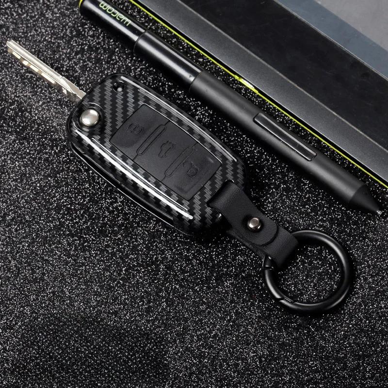 Чехол для автомобильного ключа из углеродного волокна ABS для VW Volkswagen Polo Golf 4 5 6 7 T5 Passat B6 B5 Skoda Octavia A5 A7 Seat Leon Ibiza Ateca