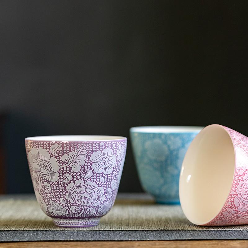 Керамическая чайная чашка Керамическая мастер-чашка Одинарная чашка Чайная чашка для дома и офиса Чашка для питья Чайный набор для Кунг-фу