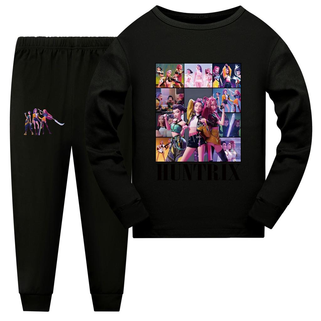 Охотники Kpop Девушка-демон Детский Комплект для пижамы с коротким рукавом и шортами Домашняя одежда