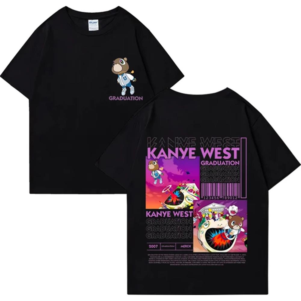 Унисекс футболка в стиле хип-хоп с дизайном медведя из альбома Kanye West 'Graduation'