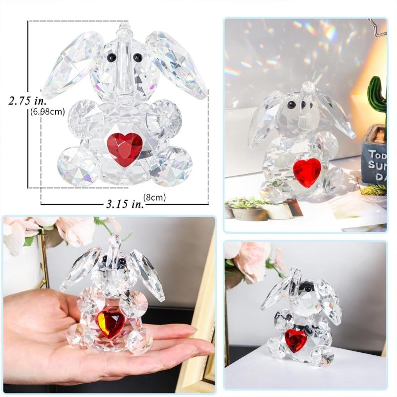 Cute Crystal Elephant Figurines Cut Glass Art Ornament Elephant Statues Animal Collectibles for Home Office Decorations