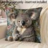 2PCS Modern Vintage Koala Friends Double Sided Print Zippered Pillowcase