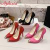 Fashion Aphixta Metal Pointed Tou Red Black Baby Pink 12cm Stiletto Heels Pumps Women Shoes Super Big Size 49 50 51 52 53