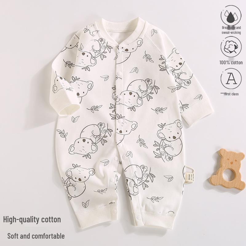 2025 New Pure Cotton Baby Jumpsuit for Spring, Autumn, and Winter - Newborn Toddler Inner Wear