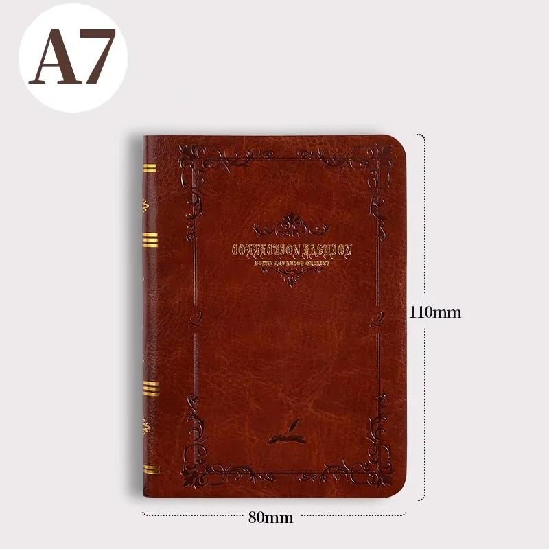 A6A7 Винтажный блокнот с золотым принтом, симпатичный, компактный, портативный, карманный, в твердом корпусе, из искусственной кожи, блокнот, школьные принадлежности, офисный дневник