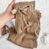 Solid Color Ice Silk Satin Summer Thin Wide-leg Pants Women's Straight Loose Drape Casual Pants