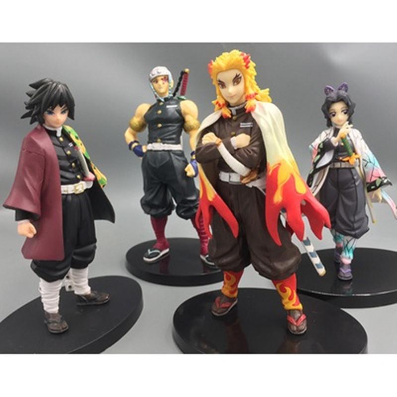Убийца демонов Nezuko Tanjirou Zenitsu Inosuke Tengen Sanemi Muichirou Mitsuri Obanai Muzan Akaza Figure Коллекционная модель игрушки
