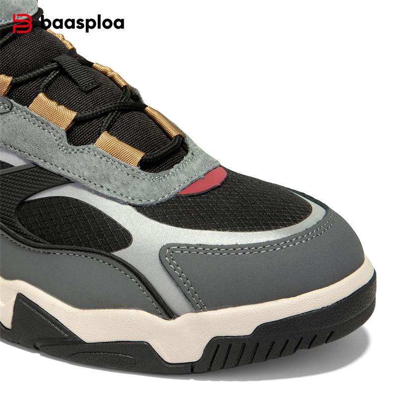BAASPLOA Зимние мужские кроссовки Кожаная повседневная модная водонепроницаемая спортивная обувь для мужчин Плюшевые теплые мужские кроссовки Нескользящая уличная повседневная спортивная обувь