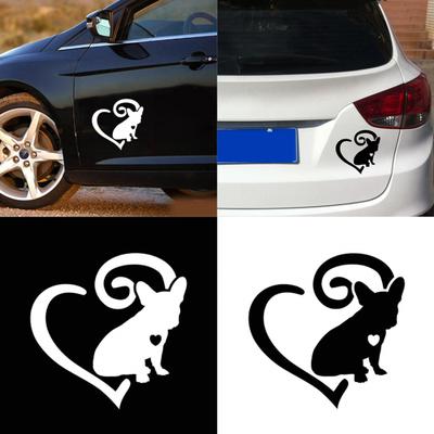 Виниловая наклейка с изображением французского бульдога Frenchie Love Heart, автомобильная клейкая наклейка