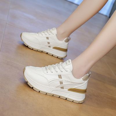 Ins корейская версия новой женской обуви для пап 2025 года, весна, студенческие беговые спортивные туфли на толстой подошве, увеличивающие рост, повседневная обувь AD8876