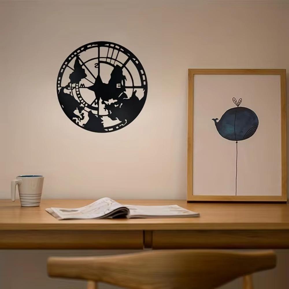 World Map Metal Wall Art Decoration. Modern Design for Living Room. Transform Your Space with This Stylish Metal Wall Sticker