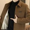 Thickened Short Woolen Coat Trendy Autumn and Winter New Woolen Men's Korean Version Slim Jacket Trench Coat