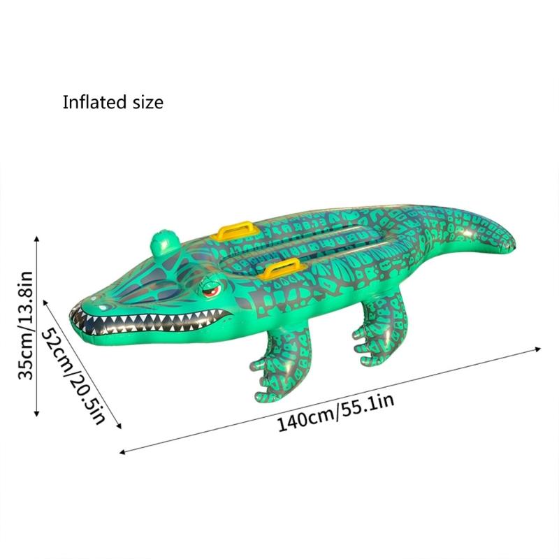 Pool Inflatable Floatings Row Crocodiles Shape Pool Toy Childrens Floatings Bed