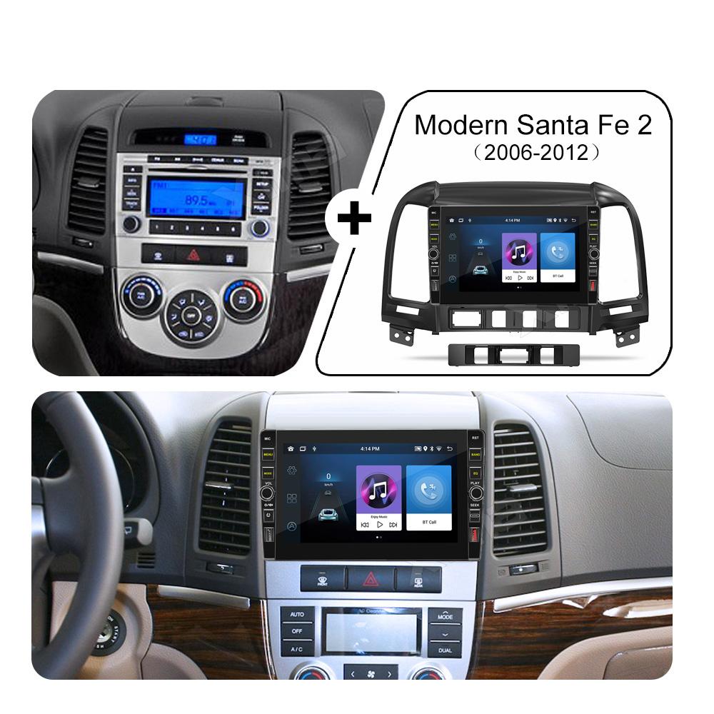 8-дюймовый автомобильный радиоприемник, мультимедийный плеер для Hyundai Santa Fe 2006-2012 с кнопочной ручкой Android 2 Din стерео GPS головное устройство 1 + 32 ГБ