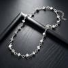 Vintage Silver Dice Bead Chain Jewelry Set Cube Link Adjustable Necklace Bracelet Punk Unisex Wrist Neck Jewelry