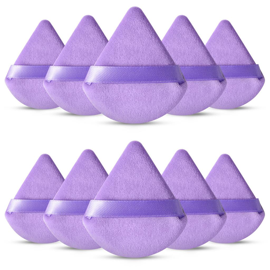 10 Pieces Powder Puffs Triangle Cosmetic Powder Puff Reusable Powder Sponge Makeup Foundation Sponge For Face Powder Makeup Tool