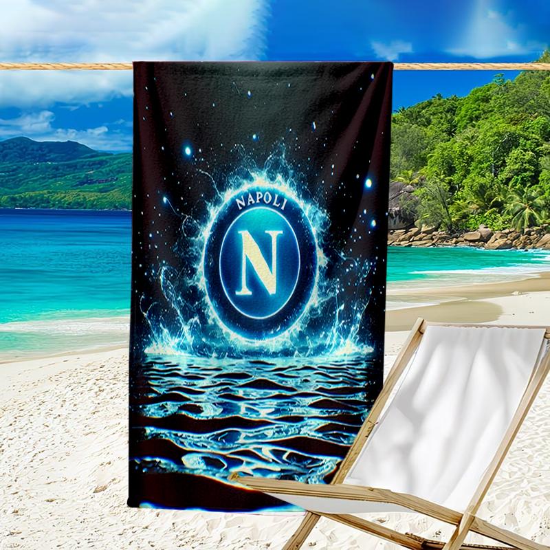 Beach Towel with NAPOLI LOGO Pattern - soft,absorbent,machine washable Lightweight&Modern,swimming,Travel Essentials