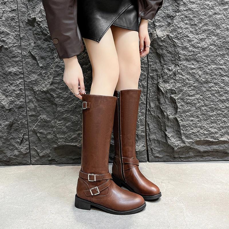 Женские сапоги Новые Осенние Зимние Длинные Сапоги Плюс Размер Модные Современные Сапоги До Колена Женские Удобные Уличные Сексуальные Туфли для Женщин