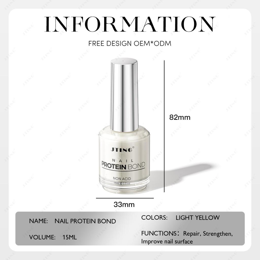 JTING Top Quality Nail Protein Bond Acid Free Liquid Nail Protein Bond for Nail Salon Care Support ODM Free Full Customization