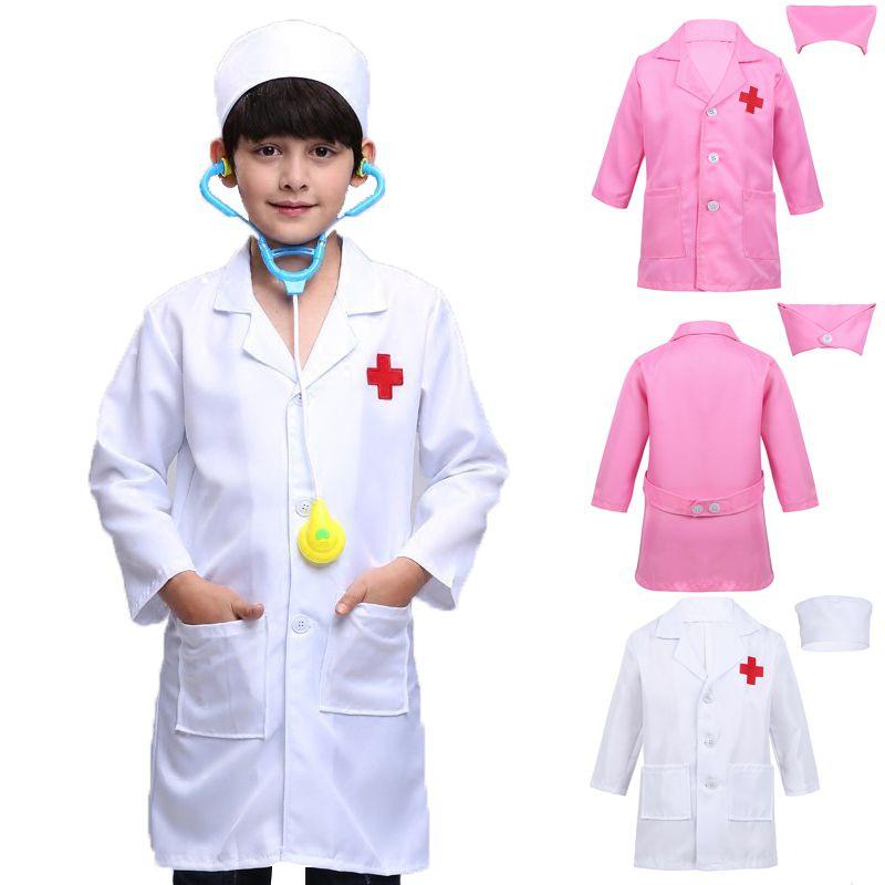 Стильный костюм доктора для детей с лацканами и застежкой на пуговицы для веселых игр
