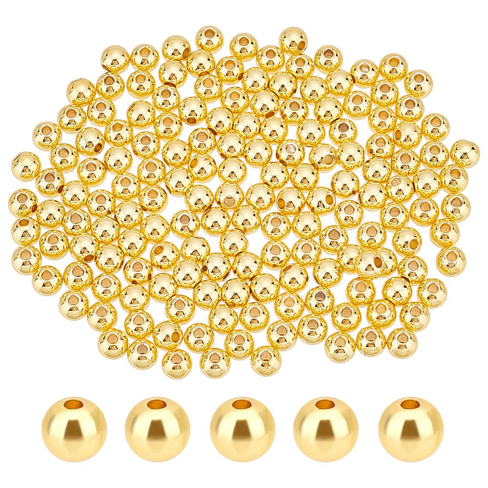 Brass Beads, Long-Lasting Plated, Rondelle, Real 18K Gold Plated, 5x4mm, Hole: 1.5mm, 200pcs/box