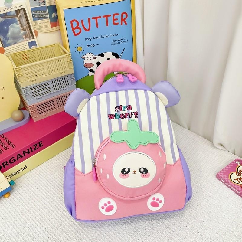 Adorable Stylish Kids Backpack In Red Pink Green Or Purple For Preschool Fun