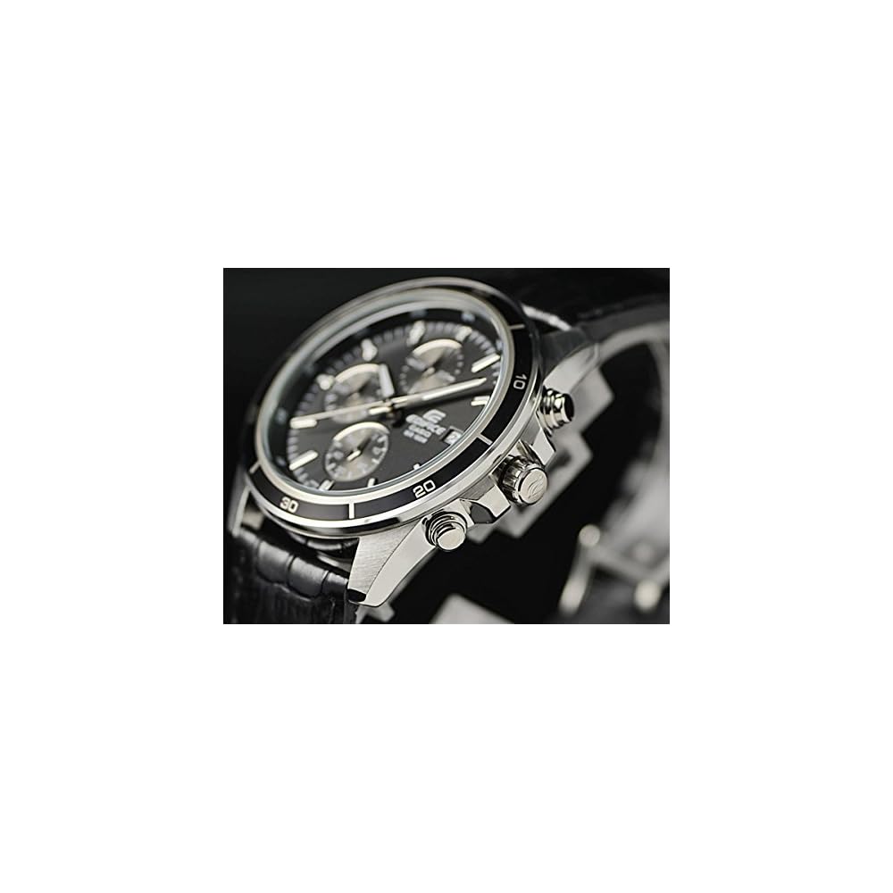 Casio Edifice Chronograph EFR-526L-1AV Men's Watch Leather Band Water Resistant