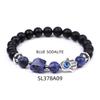 Women's Amethyst Pyramid & Hand of Fatima Bracelet with Devil's Eye & Agate Tiger Stone