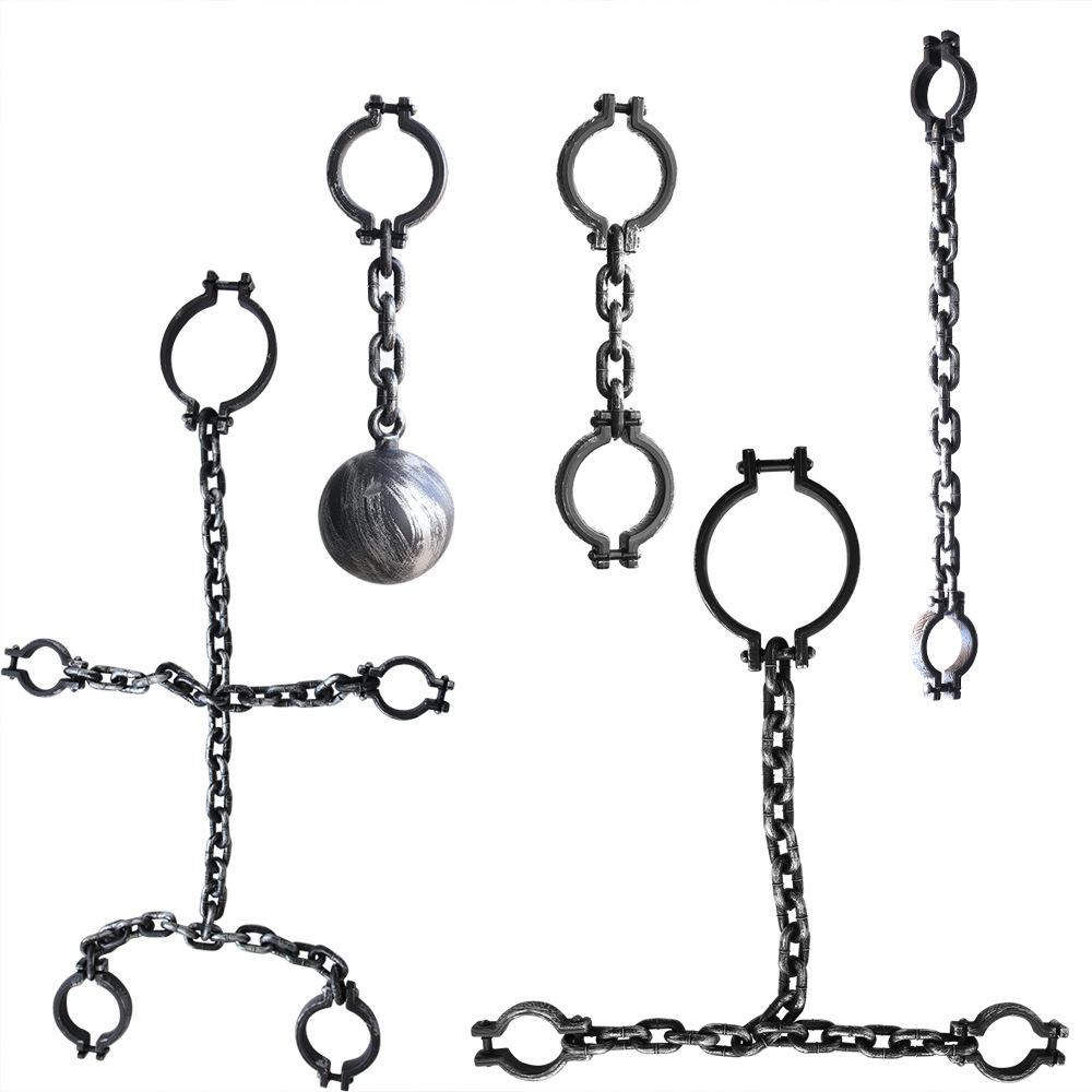 Plastic Prisoner Handcuffs - Realistic Wrist Shackles with Chains for Halloween Costumes Cosplay Props Gags & Practical Jokes