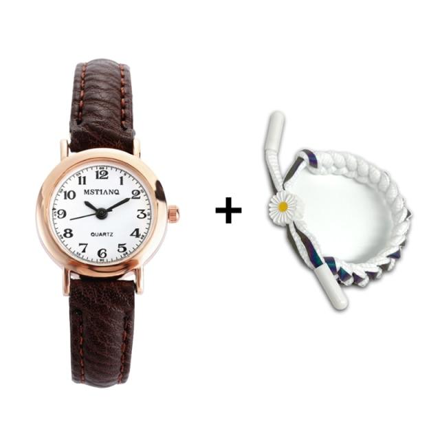 Часы женские простые классические винтажные женские часы с маленьким циферблатом кожаный ремешок кварцевые часы женские часы подарок