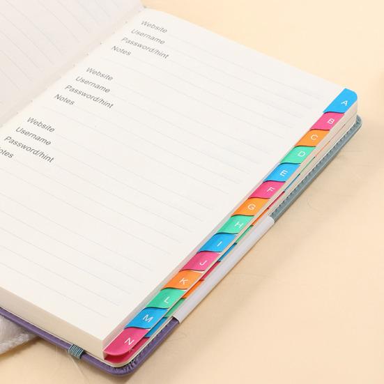 Книга паролей с красочными алфавитными вкладками Книга-хранитель паролей в твердом переплете для веб-сайта паролей в Интернете