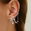 Изысканные серьги-кольца с хрустальной бахромой для женщин, роскошные серьги-подвески с инкрустацией цирконами, длинная цепочка, модные аксессуары для ушей с цирконами