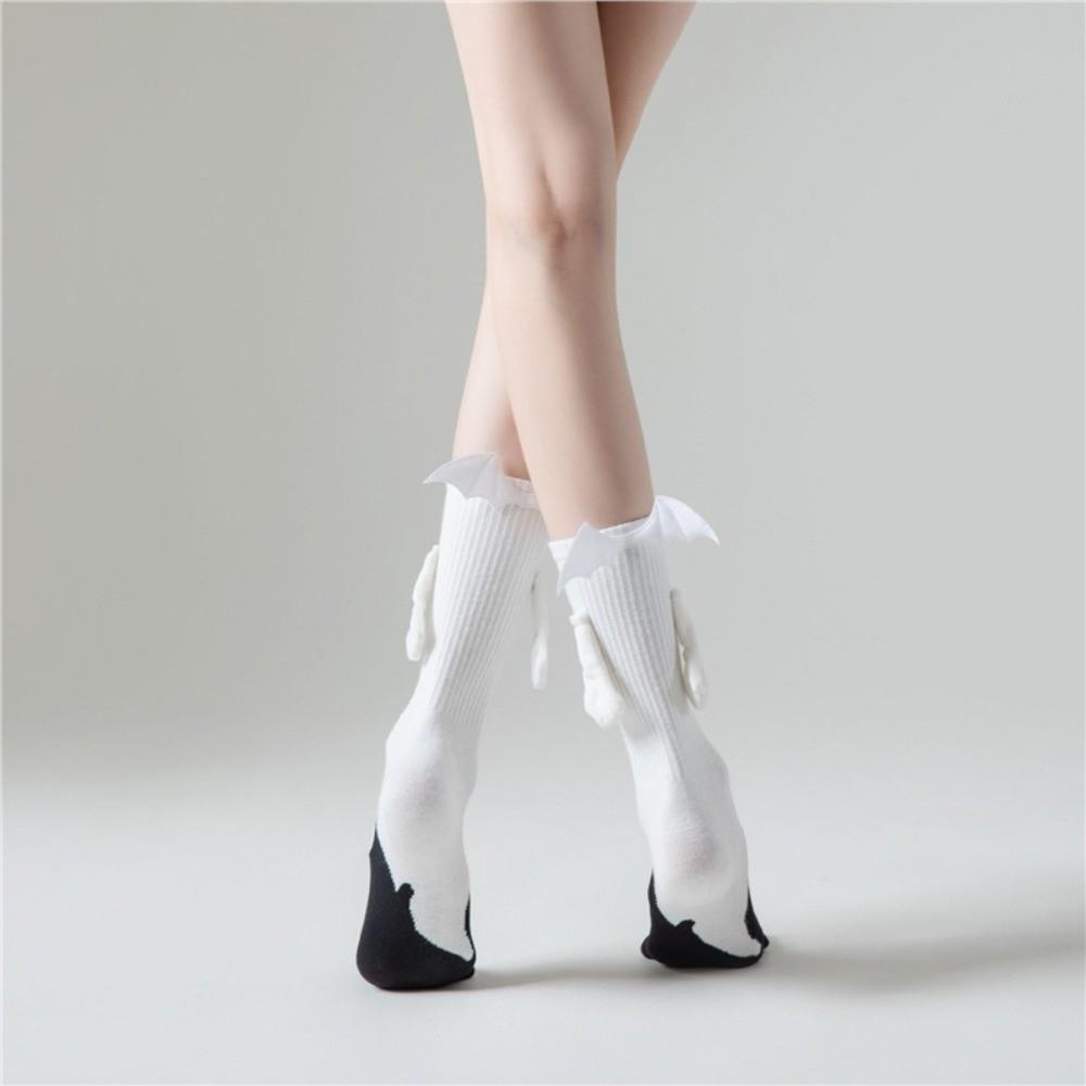 Hand-holding Design Halloween Socks Breathable Couple Socks Stretchy Magnetic Socks  Photo Prop