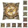 Yellow Rose And Bees Vintage Kitsch Baroque Scarves Cushion Cover 40x40cm Velvet Nordic Pillows Case Living Room Decoration