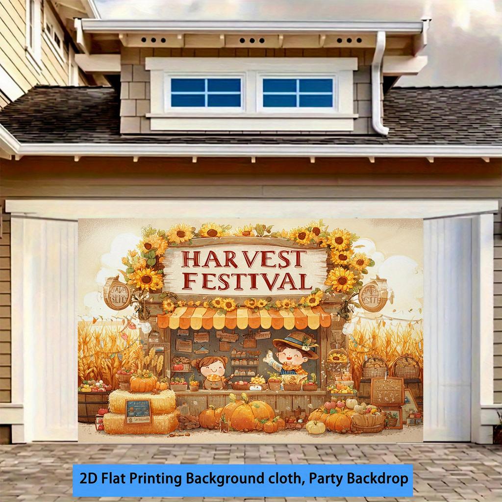2D plane 1 piece of autumn sunflower cartoon background fabric for harvest festival autumn harvest festival autumn wedding
