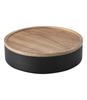 Yamazaki Jitsugyo Storage Case with Lid Round Brown RIN RIN Lid Converts Into a Tray Storage Box 5800 (Yamazaki) Approx. W22.2XD22.2XH6cm