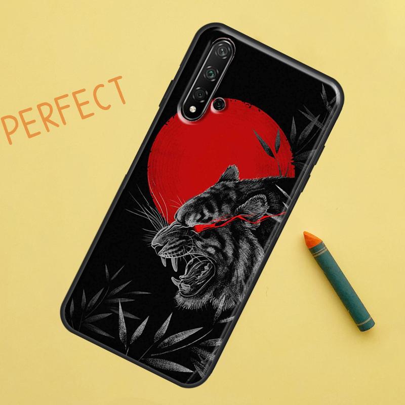 Тигр Красное Солнце Японское Искусство Для Huawei Nova 5T 9 10 SE 7i 8i 11i 12i Y60 Y61 Y70 Y72 Y73 Y90 Y91 P20 P30 P40 Lite Чехол