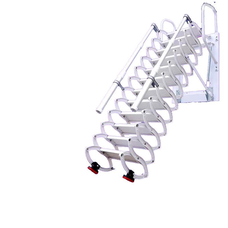 Indoor/Outdoor Wall-Mounted Retractable Attic Staircase Handrail Ladder
