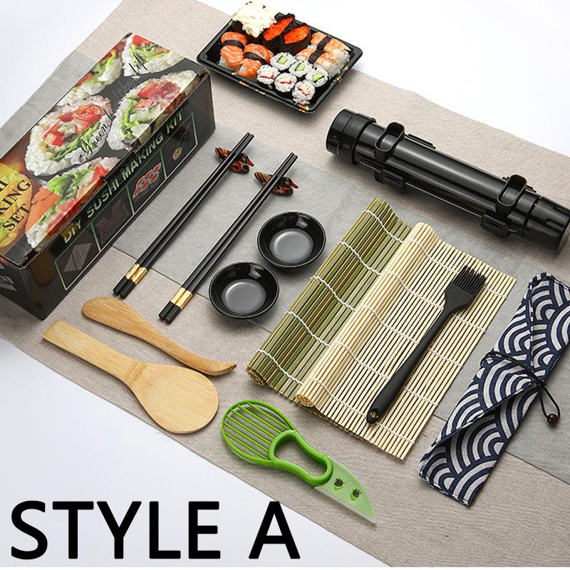 Формы для суши, набор для приготовления суши, набор роликов для базуки, набор для раскатки овощей и мяса, бамбуковый коврик, кухонные инструменты «сделай сам», гаджеты, аксессуары
