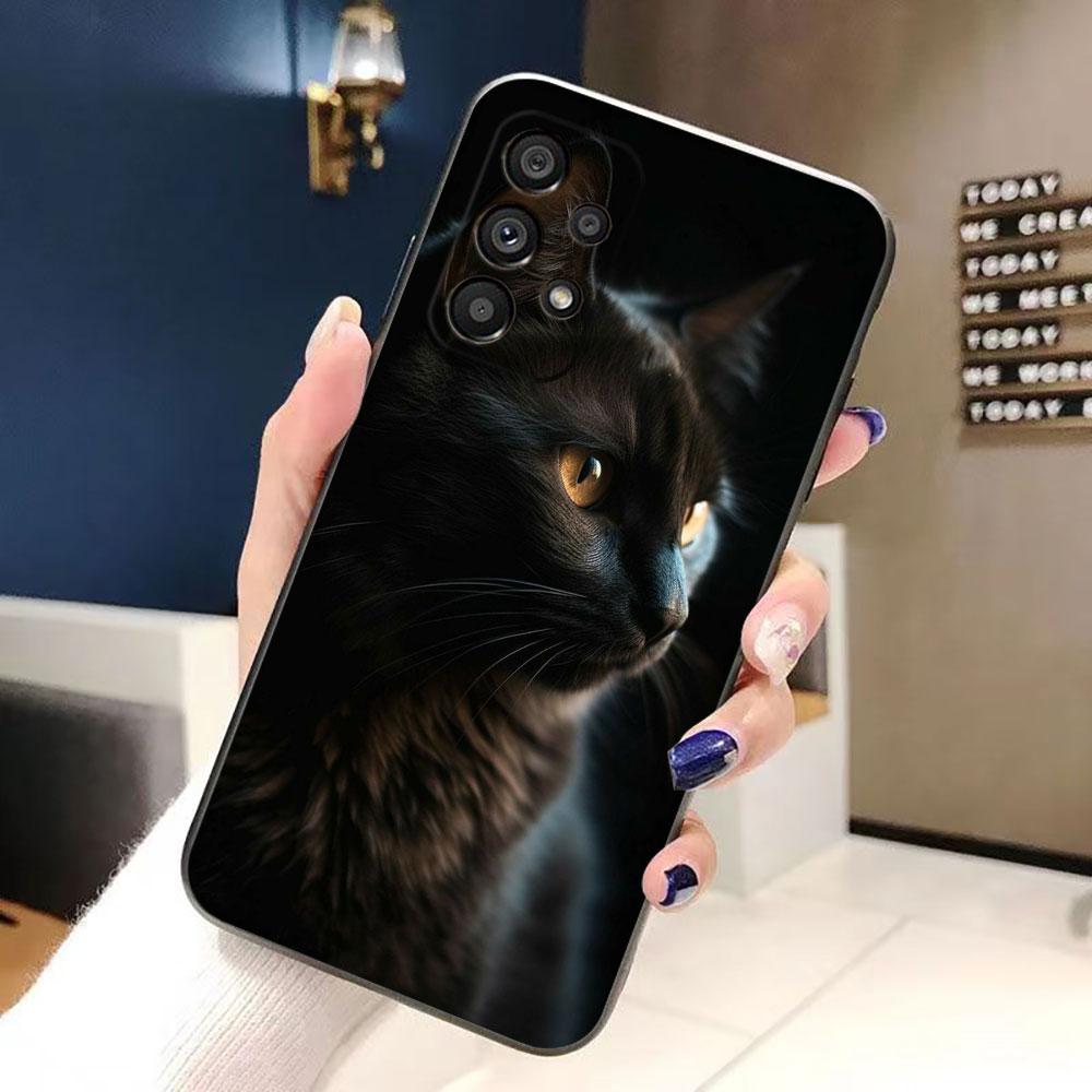 Черный кот Сверкающий глаз Чехол для телефона Для Samsung Galaxy A72 A71 A55 A54 A53 A52 A42 A35 A34 A33 A32 A23 A22 A21S A20S A14 Чехол Funda