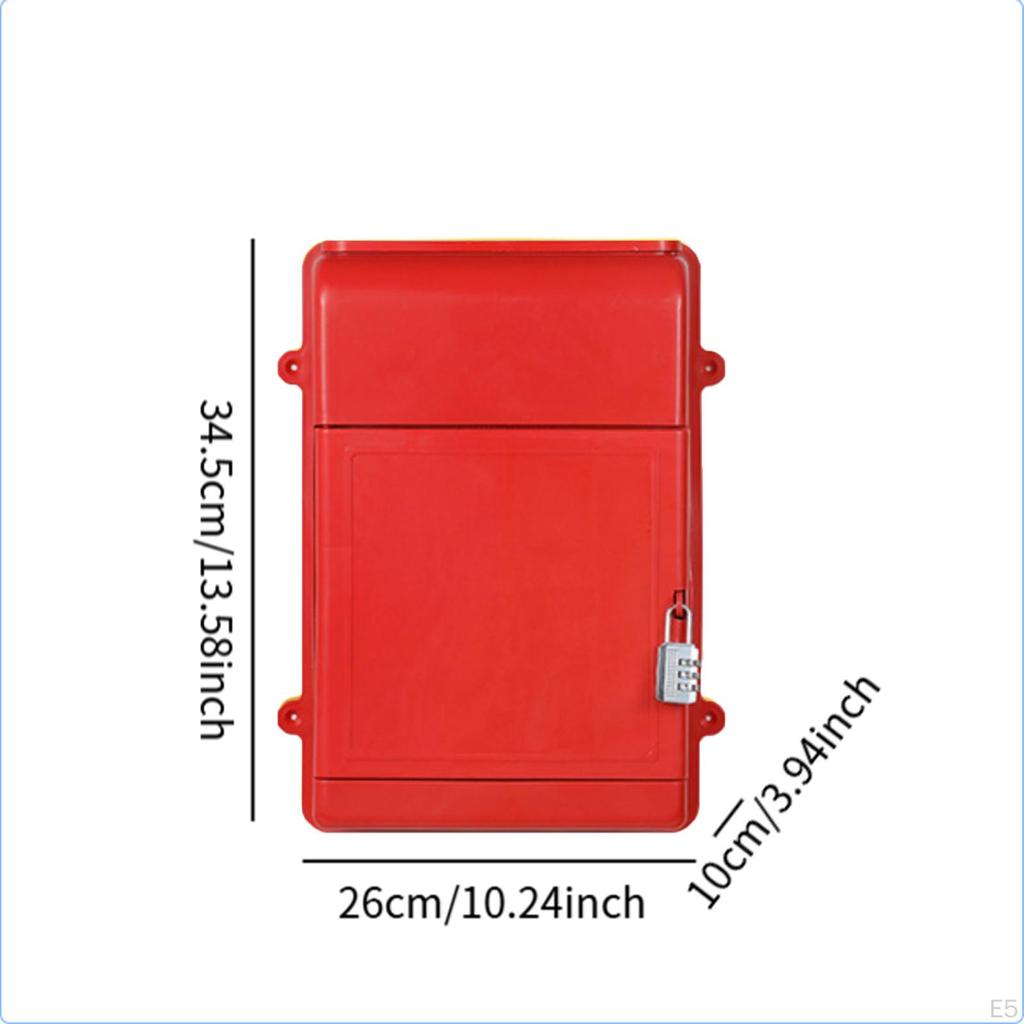 Mounted Mailbox with Combination Lock, Mailbox, Multi-purpose Ballot Box for Storing Envelopes,