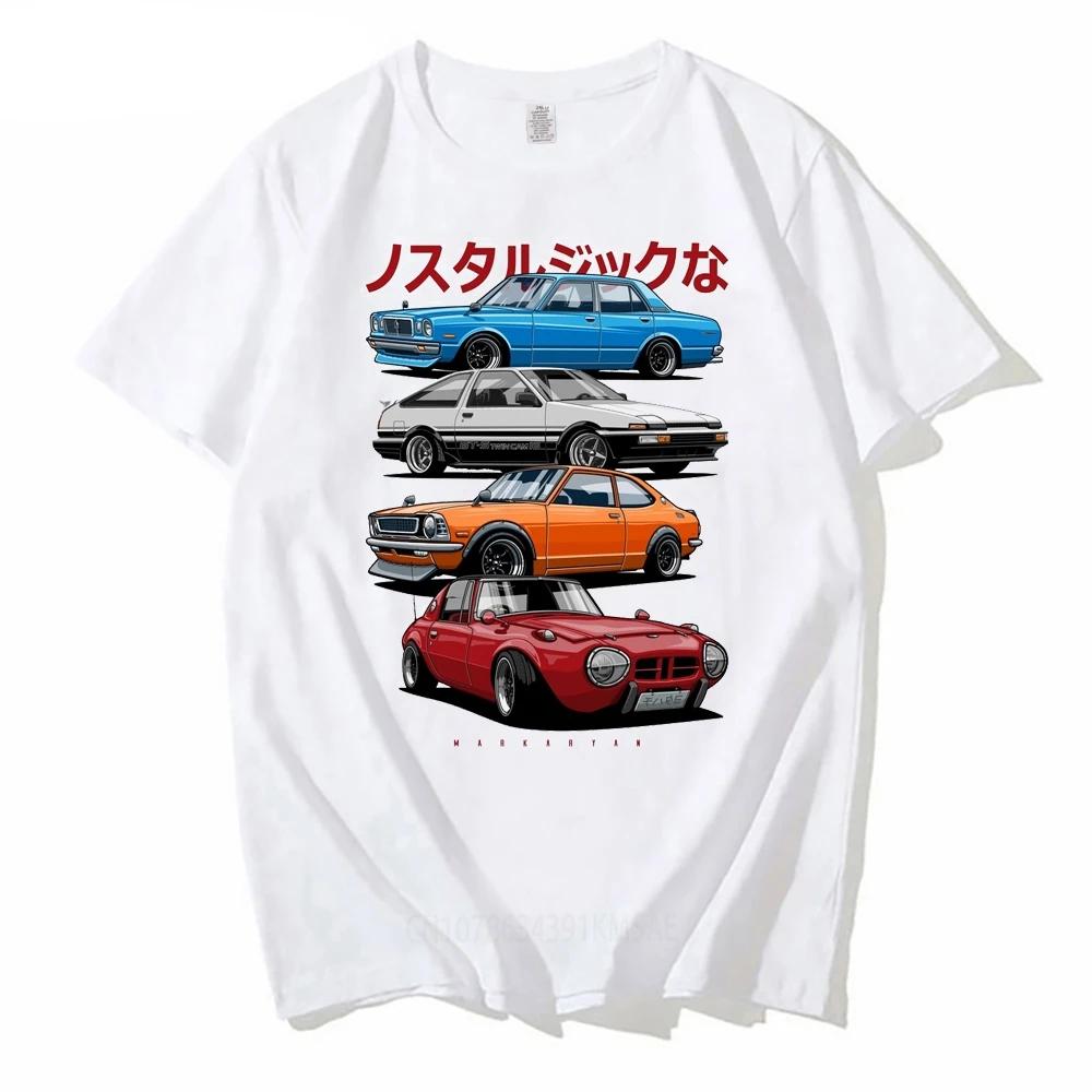 Модные Мужские Футболки JDM Mix Sports 800 AE86 Cressida и Levin TE27 Принт Футболка Мальчик Повседневные Топы
