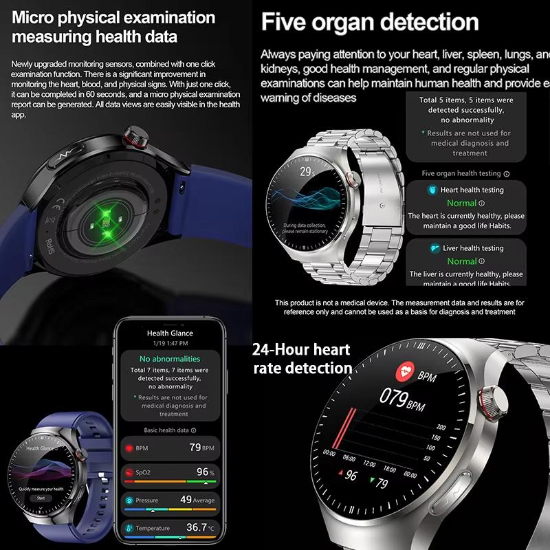 2025 New Health Nursing Grade Smart Watch Men Blood Lipid Uric Acid Tracker ECG+PPG Clock Bluetooth Call Smartwatches For Xiaomi