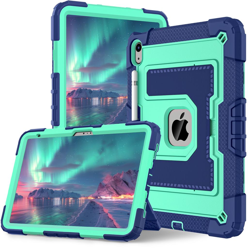 For iPad (2025)/iPad 10.9 (2022) Tablet Case with Kickstand Anti Drop PC+Silicone Cover