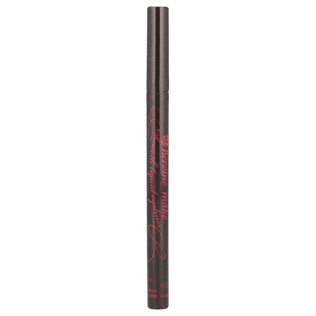 KissMe Heroin Make, жидкая подводка для глаз Smooth Liquid Eyeliner Super Lip, № 03 Brown Black, 0,4 мл (0,014 жидких унций)