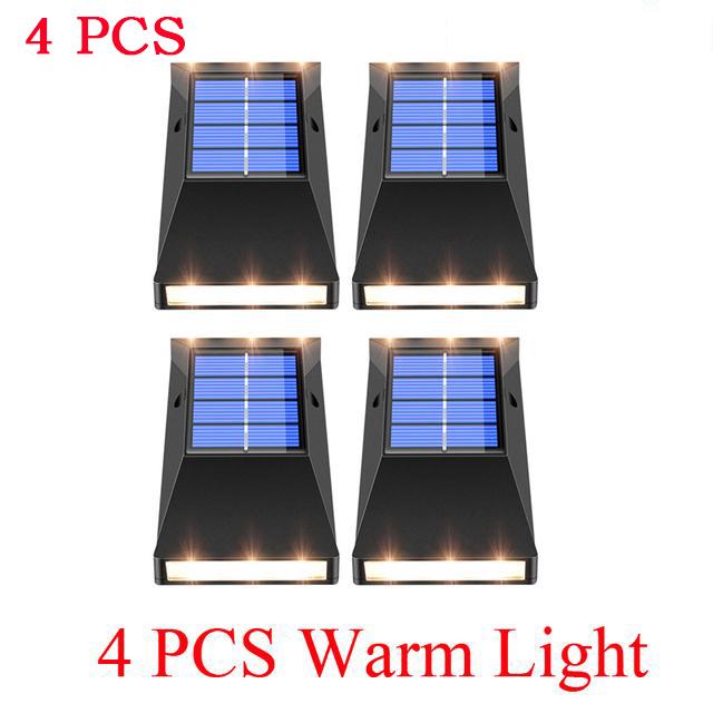 Светодиодный солнечный свет, открытый водонепроницаемый, 6 светодиодов, автоматическое включение ночью, на солнечной энергии, настенный светильник для украшения патио, сада