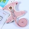 New Small Pet Outdoor Leash, Dog and Cat Clothes, Chest and Back Straps, Vest Style Cartoon Bear Leash