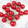 100Pcs Artificial Fruit Cherry Red Fake Cherries for Faux Sundae and Cupcake Lifelike Cherries for Home Party Decoration Artificial Plants and Flowers