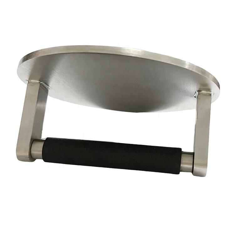 5.9 Inch Heavy-Duty 304 Stainless Steel Burger Smasher Rubber-Covered Sheet Metal Tool for Efficient Fast Food Preparation