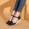 Women Platform Wedge Linen Sandals Fast Shipping Versatile Braided Buckle Breathable Wedge Sandals High-Heeled Shoes SandáLias